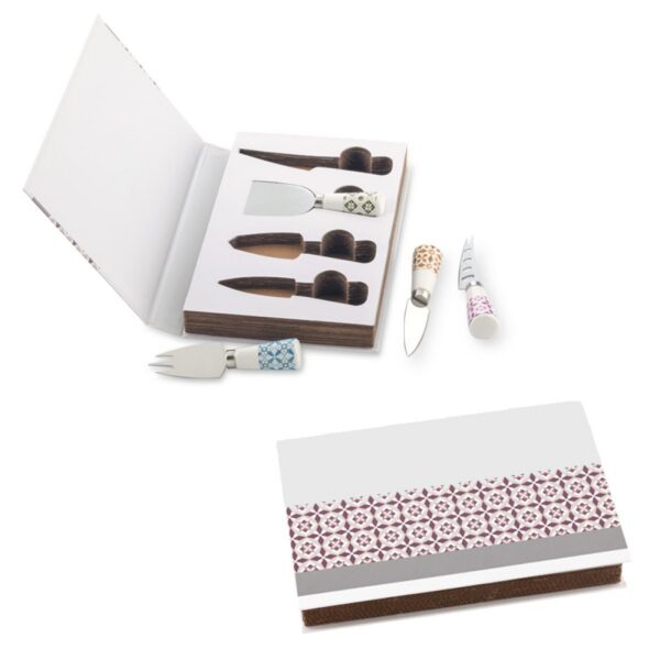Set De 4 Utensilios con Estuche Para Queso Box