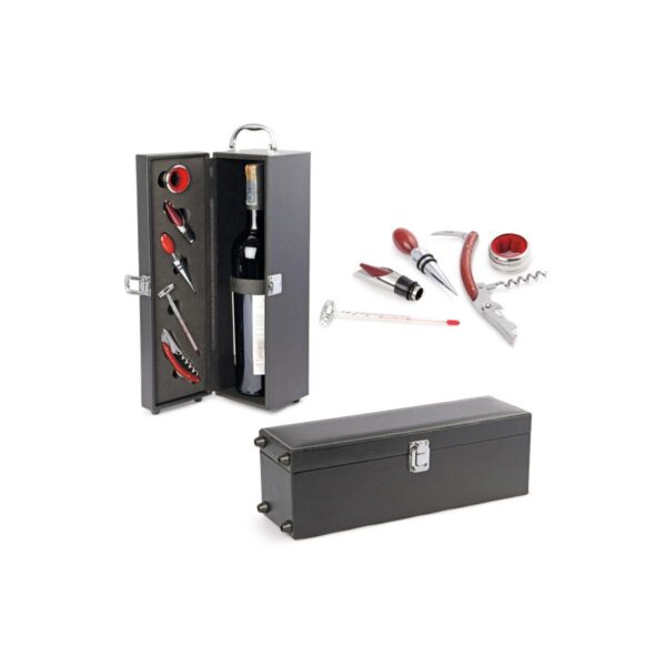 Caja En Madera De Lujo Para 1 Botella De Vino Set De Bar
