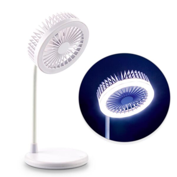 Lampara Plastica de Escritorio con Ventilador Selfie