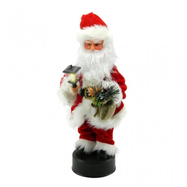 Decoracion Papa Noel Musical Luces Alto 41 Cm Ancho 17Cm