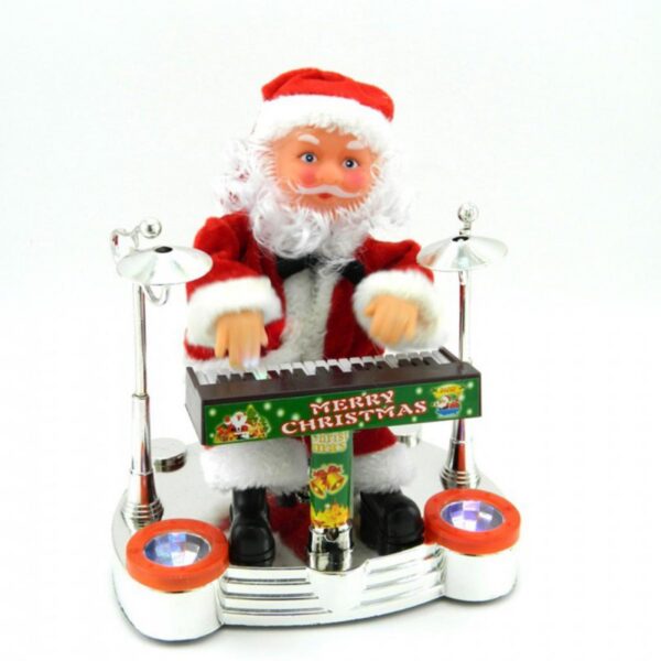 Decoracion Papa Noel Musical Piano Alto 24Cm Ancho 17Cm