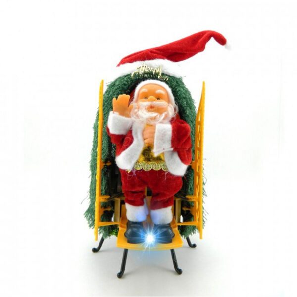 Decoracion Papa Noel Musical Entra y Sale de su Cabaña