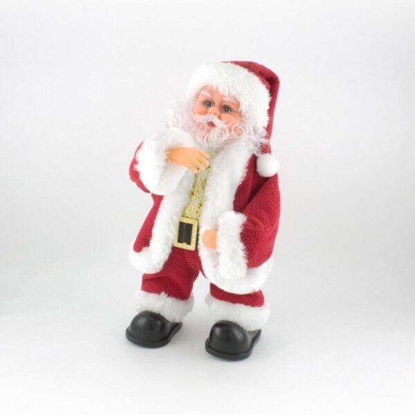 Decoracion Papa Noel Musical Alto 27 Cm Ancho 14 Cm