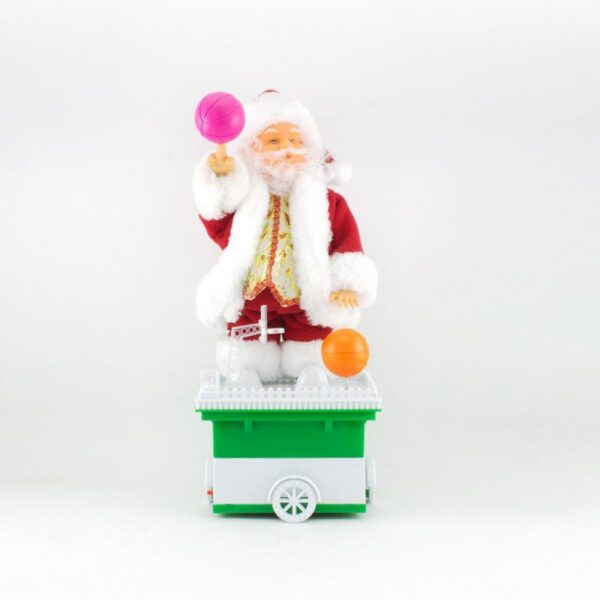Decoracion Papa Noel Musical Juega Balones Alto 18 Cm