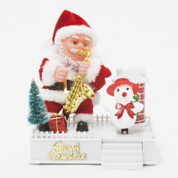 Muñeco de Papa Noel Trombon y Base Apariencia de Casa