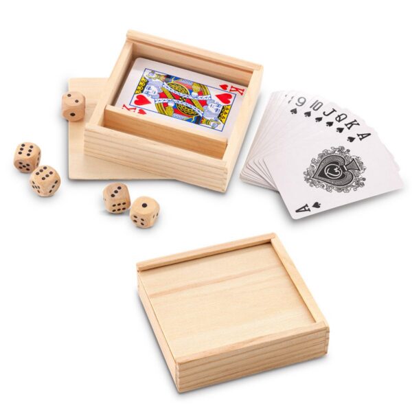 Set de Juego Carta y Dados Pelkat en Estuche de Madera