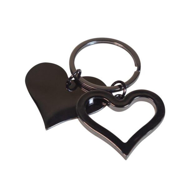 Llavero Metalico Corazon Doble Serce