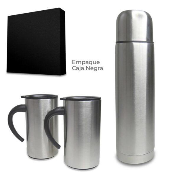 Set De Mugs Con Termo Cascade Metalico 280 ml