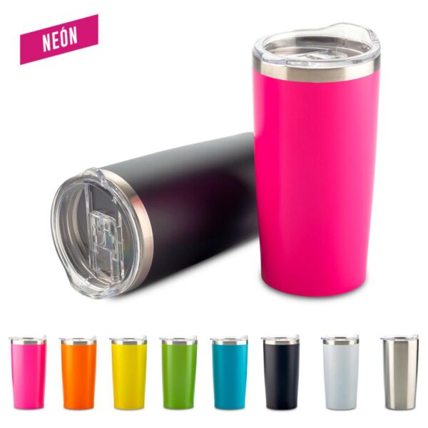 Mug Vaso Metalico Slash 360ml Doble Pared