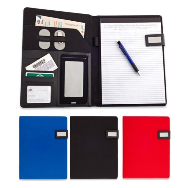 Folder Libreta En Microfibra London Con Cierre De Iman