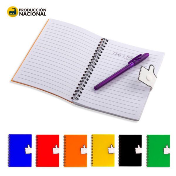 Libreta Argollada Like It Boton De Cierre a Presion