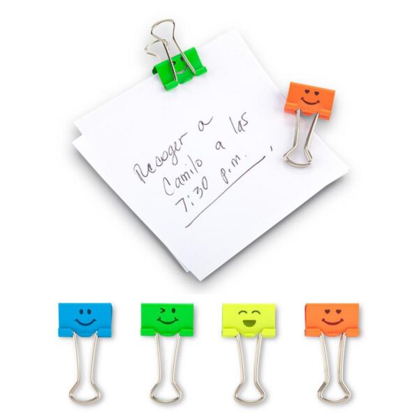 Set De Clips Smiley Faces Acabado en Neon
