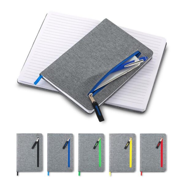 Cuaderno Libreta Zipper Con Bolsillo Frontal