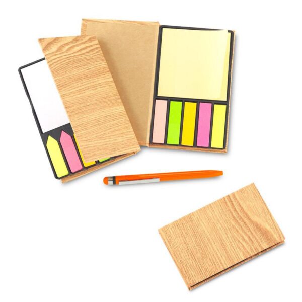 Sticky Notes Adhesivos Set Cubierta Doble Bambú