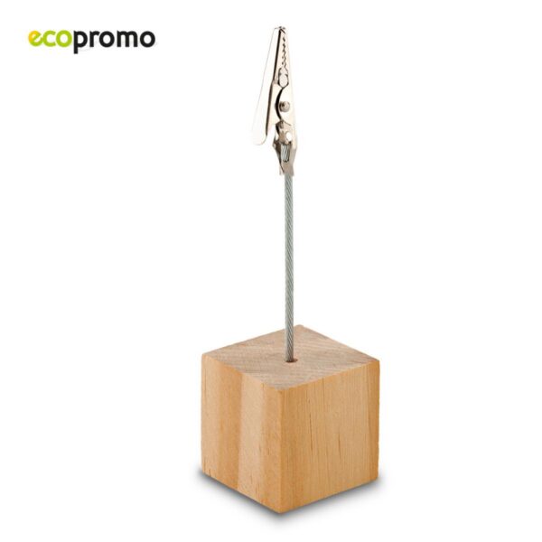 Memo Clip Bambú II Portamemos Base en Madera