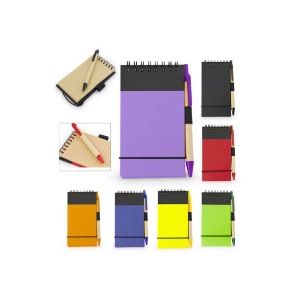 Cuaderno Libreta Clip Boligrafo Argolla Doble O