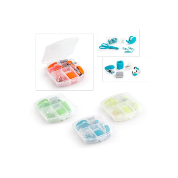 Estuche Plastico Set Escritorio Bright Varios Accesorios