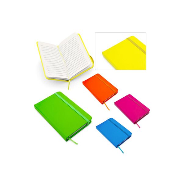Cuaderno Libreta Neon Mini Cubierta Pu 80 Hojas A6