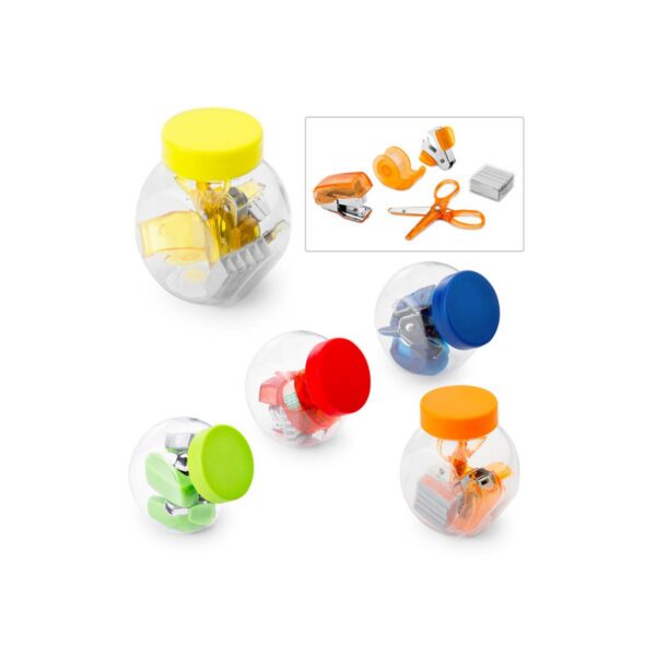 Estuche Set De Escritorio Jar Tijeras y Cosedora en ABS
