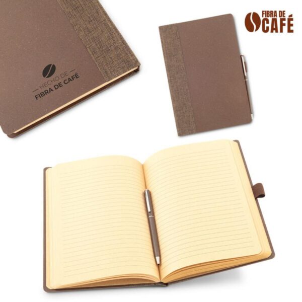 Set de Libreta y Boligrafo Eco Coffee 96 Hojas