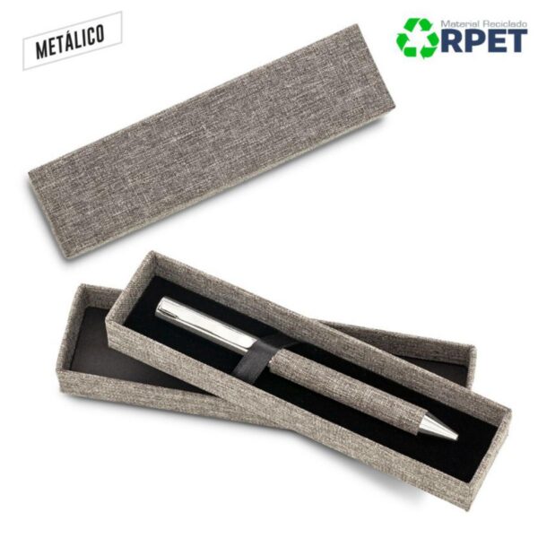 Esfero Bolígrafo metálico con grip RPET Merrick