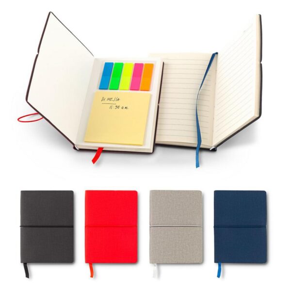 Libreta Attis 80 Hojas Color Crema 5 stickies de colores