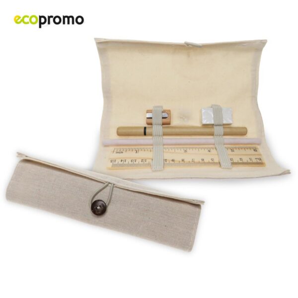Estuche Set de Escritorio Cotton con Cierre de Caucho