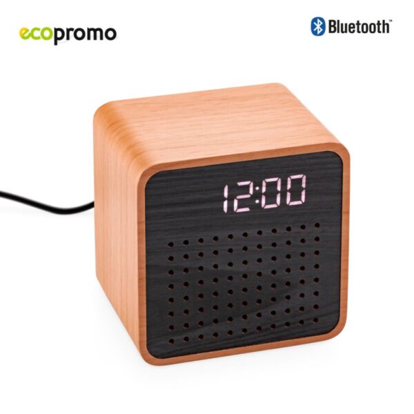 Speaker Bluetooth Clock Digital Eco Madera