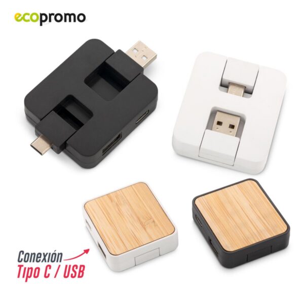Puerto Plastico con Bambu Usb Hero Dos Puertos