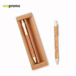 Set de Boligrafo y Portaminas Leland Cork - Natural