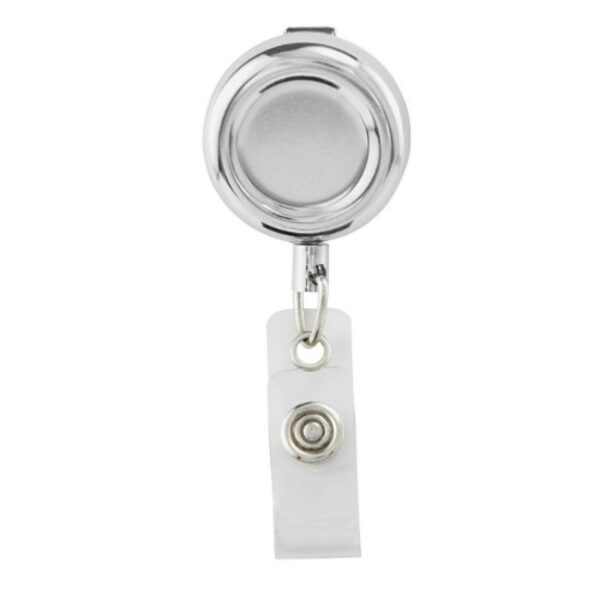 Portacarnet Portagafete Retractil en Metal con Clip