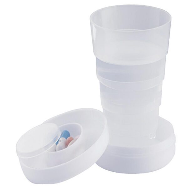 Vaso Pastillero Plastico Tapa Vaso Retractil de 7 Cm