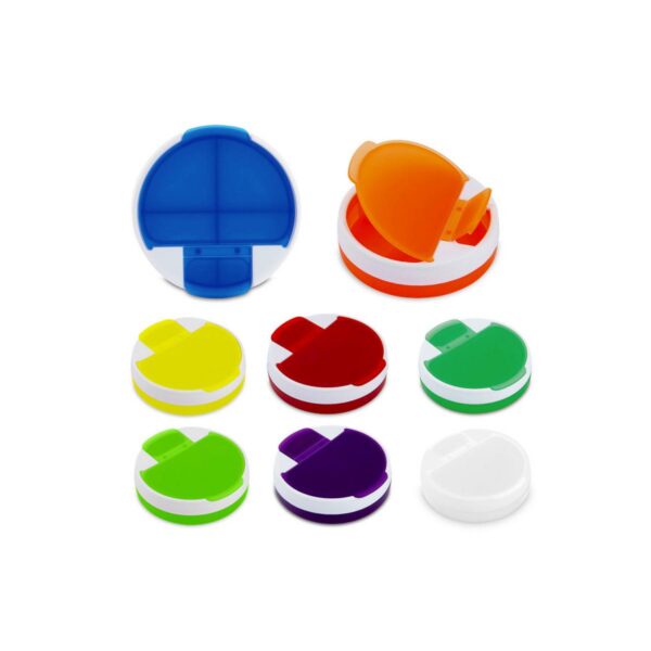 Pastillero Rotary plastico redondo 4 compartimentos
