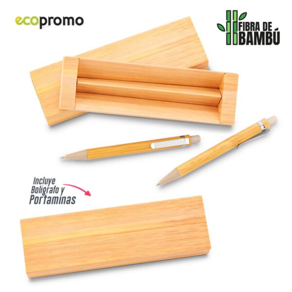 Set de Boligrafo y Portaminas Elaborado en Bambú