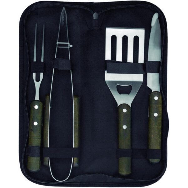 Set De Asado BBQ Lira 4 Accesorios con Estuche