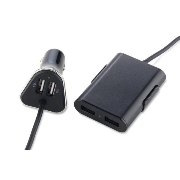 Multicargador Para Carro con Extension Dos Salidas