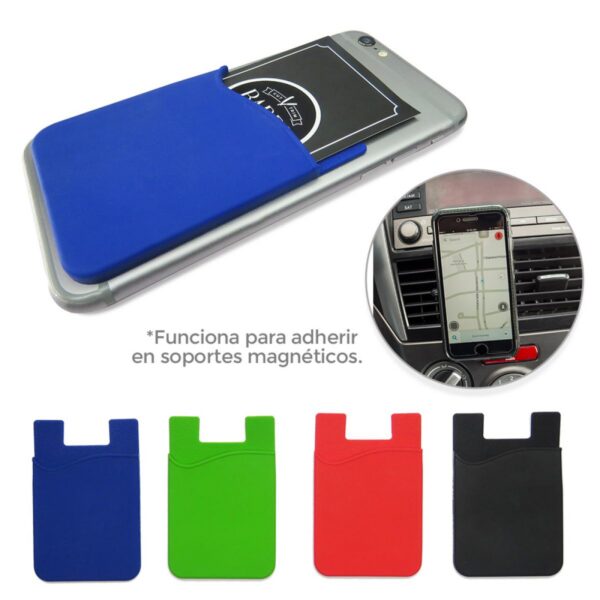 Portatarjetas En Silicona Magnet Adhesivo Moviles