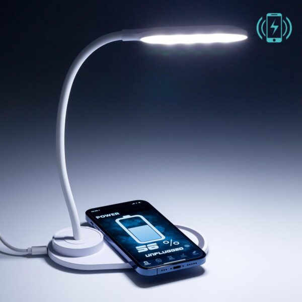 Cargador Inalambrico con Lampara Led en Plastico