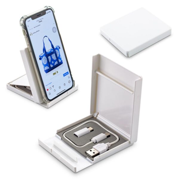 Set de Cables de Carga Tyson con Soporte para Celular