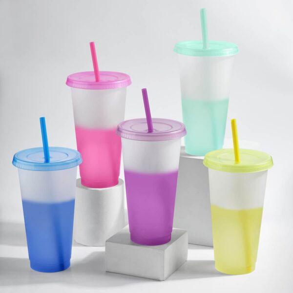 Vaso Plastico Blur Con tapa y Pitillo