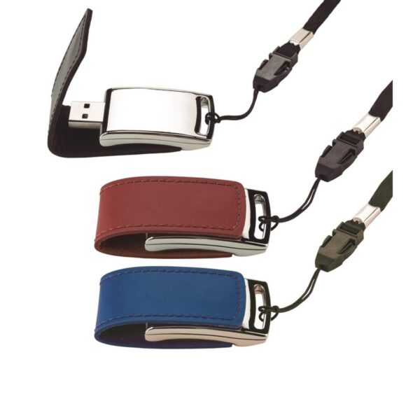 Memoria Usb Mini Imitacion Cuero Cordon Para Colgar 8 gb