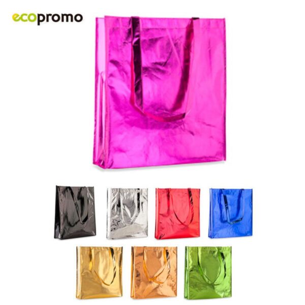 Bolso En Cambrel Metalizado Brillante Con Fuelle